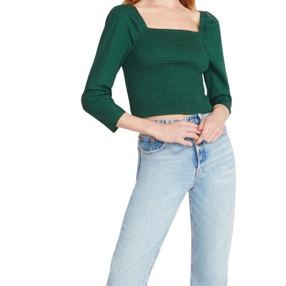 BB Dakota by Steve Madden Smocked Puff Sleeve Top - Picture 8 of 8